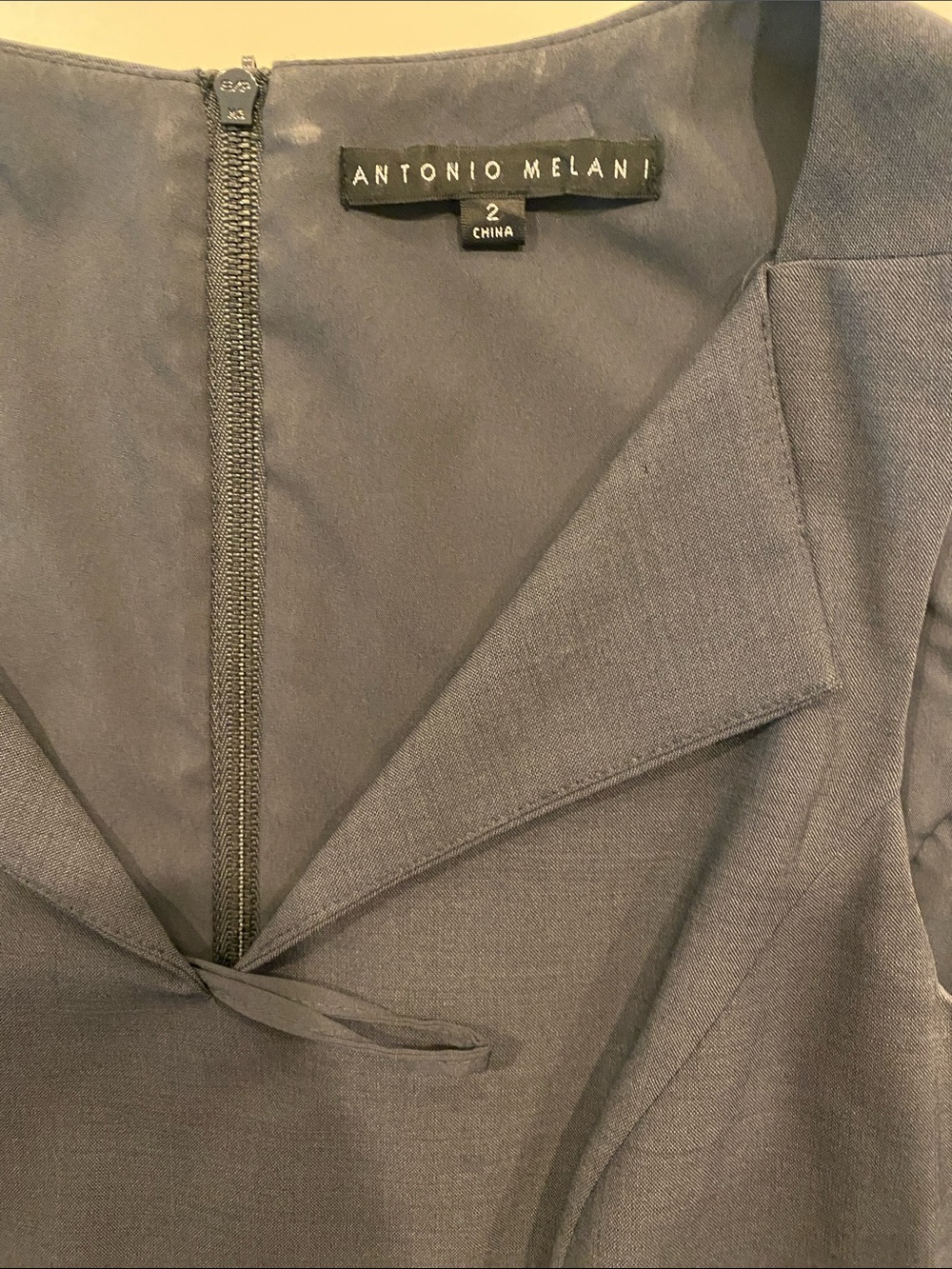 ANTONIO MELANI Charcoal Gray Sleeveless Wool Blend Sheath Dress 2 - Picture 7 of 10